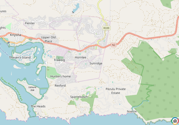 Map location of Sunridge (Knysna)